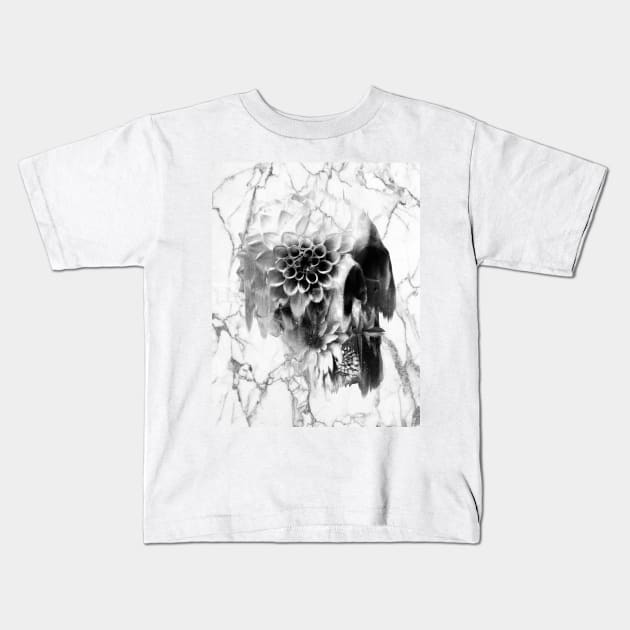 Marble Decay Skull Kids T-Shirt by aligulec